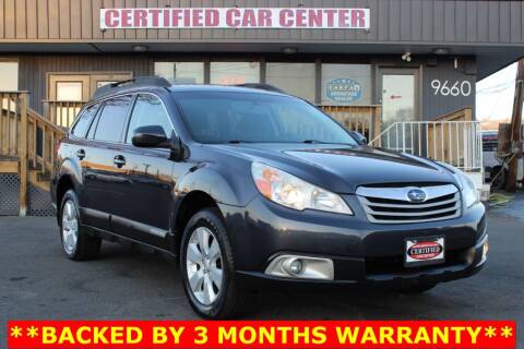 2011 Subaru Outback for sale at CERTIFIED CAR CENTER in Fairfax VA