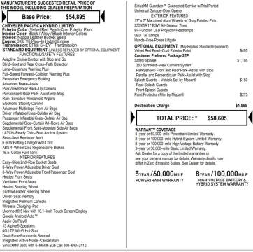 2023 Chrysler Pacifica Plug-In Hybrid Limited