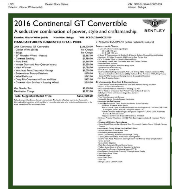 2016 Bentley Continental GT