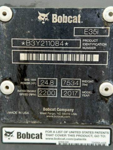 2017 Bobcat E35i
