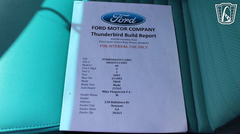 2002 Ford Thunderbird Deluxe