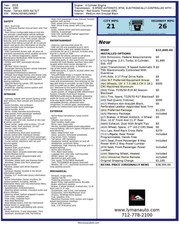 2019 GMC Terrain SLT