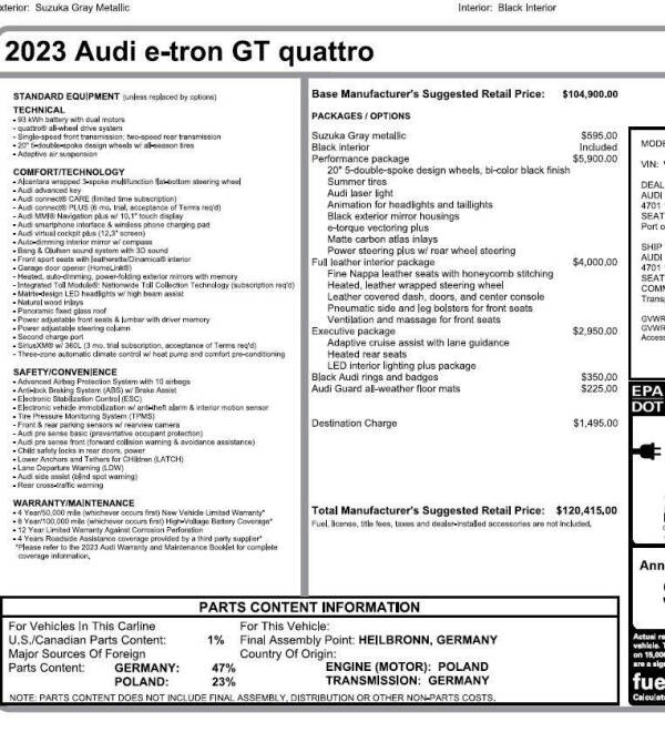 2023 Audi e-tron GT quattro Premium Plus