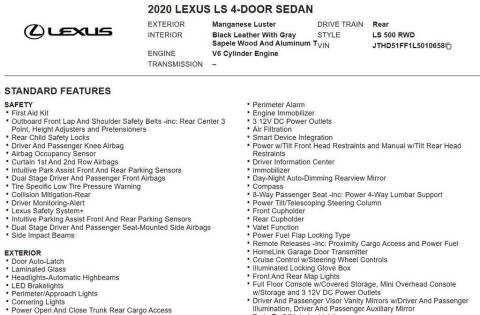 2020 Lexus LS 500