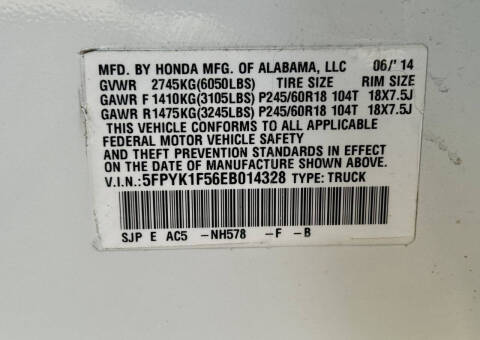 2014 Honda Ridgeline RTL