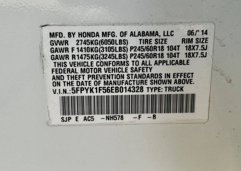 2014 Honda Ridgeline RTL