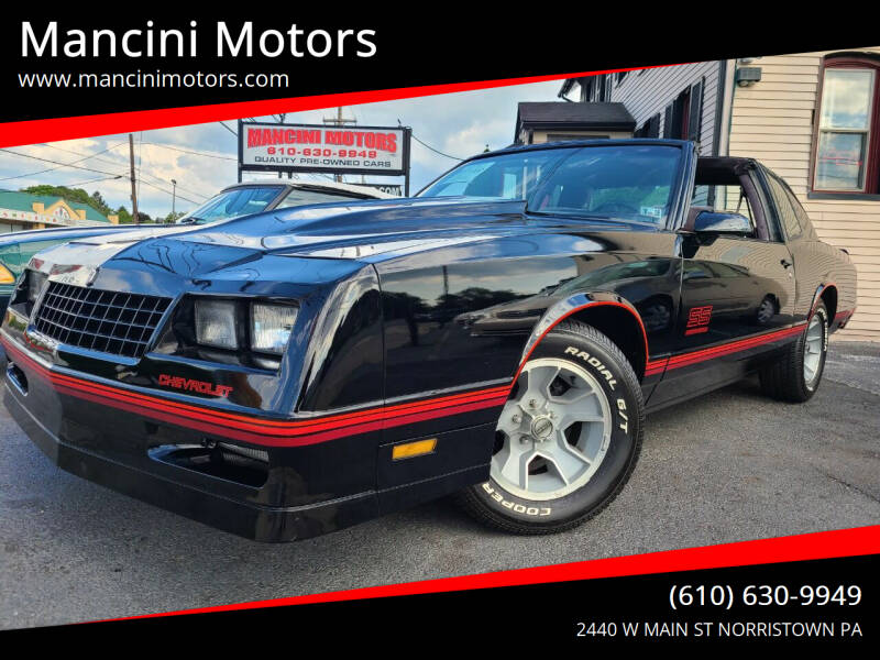 1987 Chevrolet Monte Carlo for sale at Mancini Motors in Norristown PA