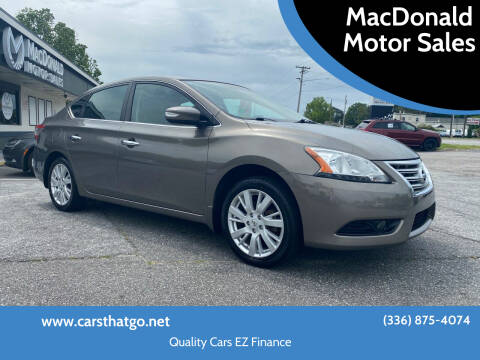 2015 Nissan Sentra for sale at MacDonald Motor Sales in High Point NC