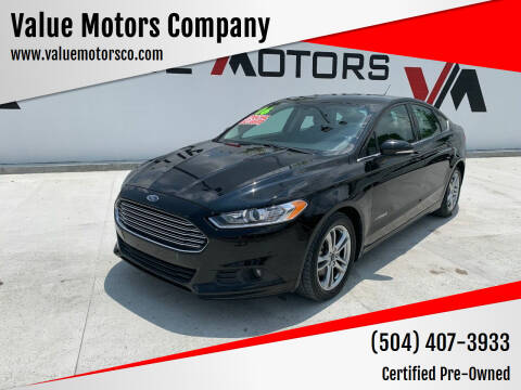 2016 Ford Fusion Hybrid for sale at Value Motors Company in Marrero LA