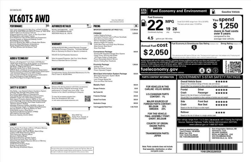 2016 Volvo XC60 T5 Premier