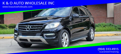 2012 Mercedes-Benz M-Class for sale at K & O AUTO WHOLESALE INC in Jacksonville FL