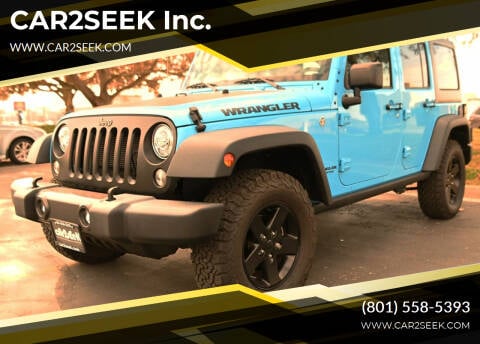 2017 Jeep Wrangler Unlimited for sale at CAR2SEEK Inc. in Salt Lake City UT
