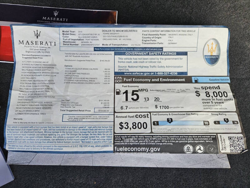 2015 Maserati GranTurismo