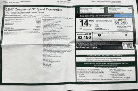 2022 Bentley Continental GTC Speed