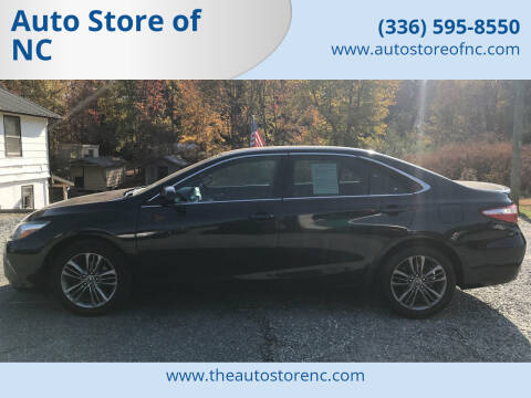 2015 Toyota Camry for sale at Auto Store of NC in Walkertown NC