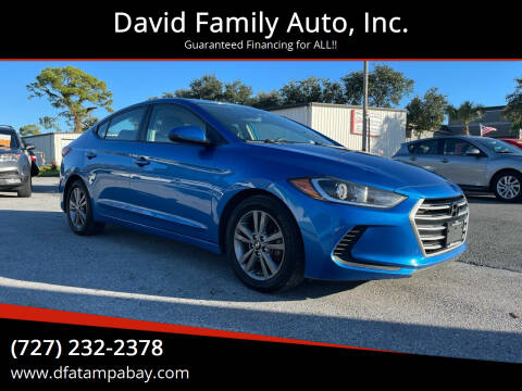 2018 Hyundai Elantra for sale at David Family Auto, Inc. in New Port Richey FL