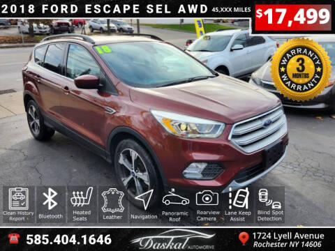 2018 Ford Escape for sale at Daskal Auto LLC in Rochester NY