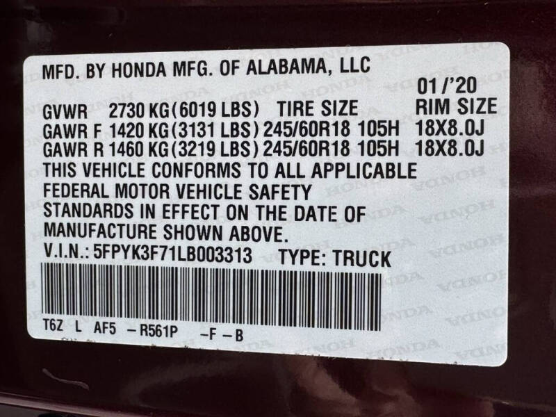 2020 Honda Ridgeline RTL-E