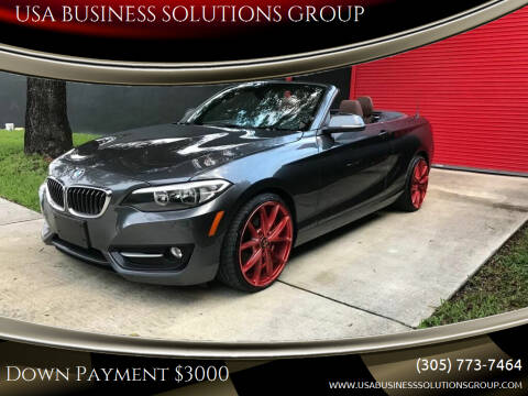 2016 BMW 2 Series for sale at USA BUSINESS SOLUTIONS GROUP in Davie FL