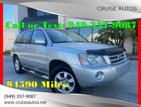2001 Toyota Highlander for sale at Cruise Autos in Corona CA