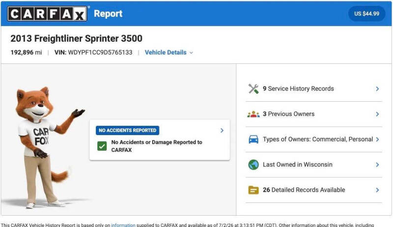 2013 Freightliner Sprinter 3500