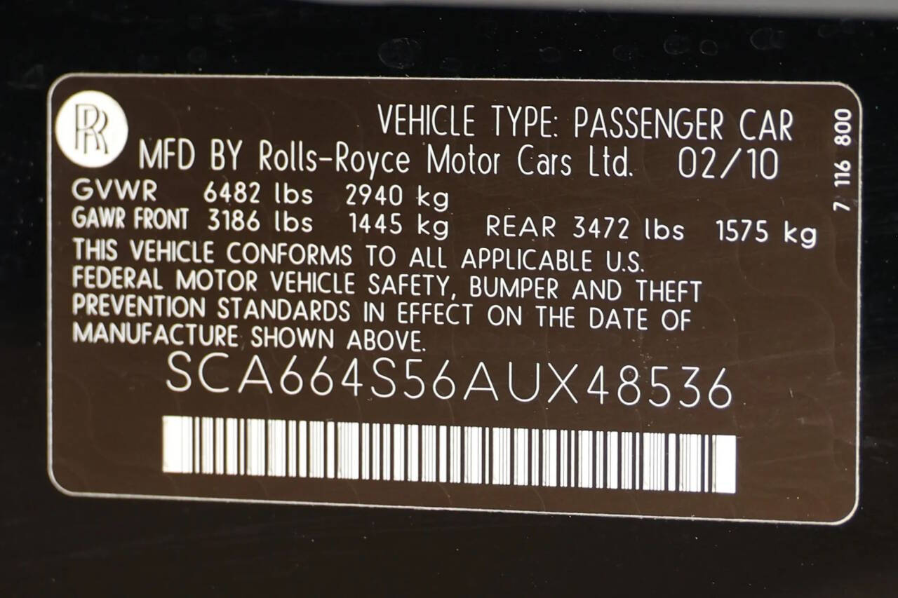 Black 2010 Rolls-Royce Ghost Base 4dr Sedan 116