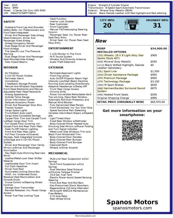 2015 BMW 4 Series 435i