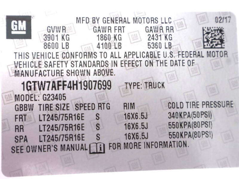 2017 GMC Savana 2500
