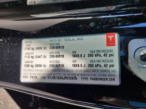 2018 Tesla Model 3 Long Range