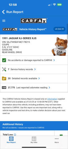 1991 Jaguar XJ-Series XJS