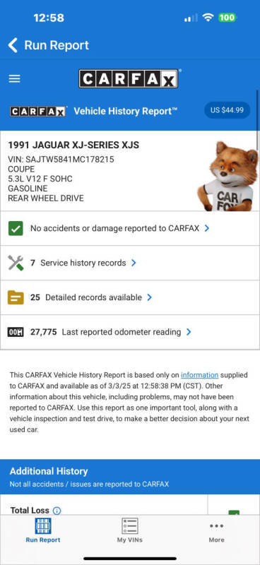 1991 Jaguar XJ-Series XJS