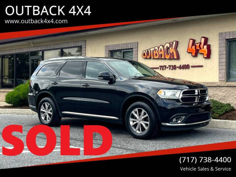 2016 Dodge Durango for sale at OUTBACK 4X4 in Ephrata PA