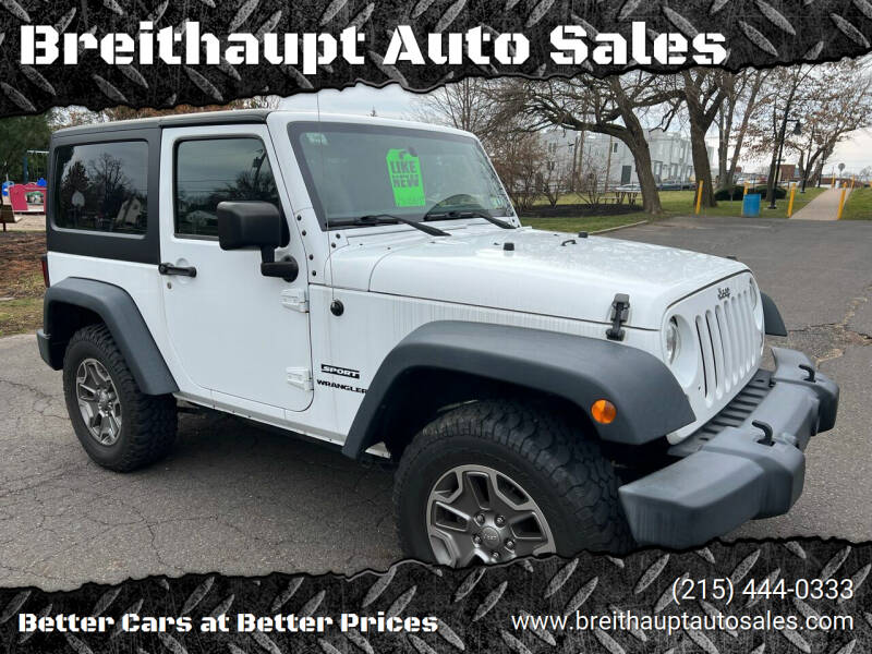 2015 Jeep Wrangler for sale at Breithaupt Auto Sales in Hatboro PA