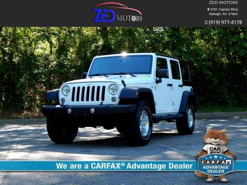 2014 Jeep Wrangler Unlimited for sale at Zed Motors in Raleigh NC