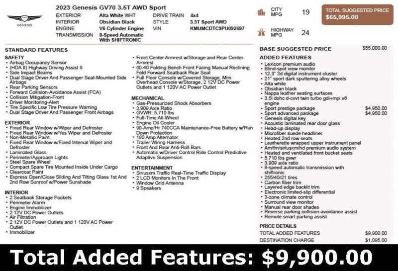 2023 Genesis GV70 3.5T Sport