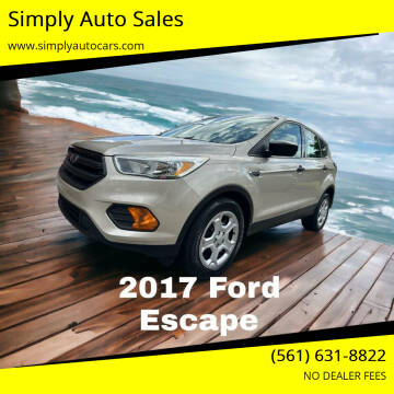 2017 Ford Escape for sale at Simply Auto Sales in Palm Beach Gardens FL