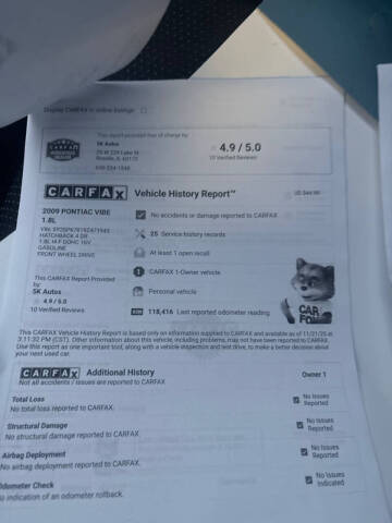 2009 Pontiac Vibe 1.8L