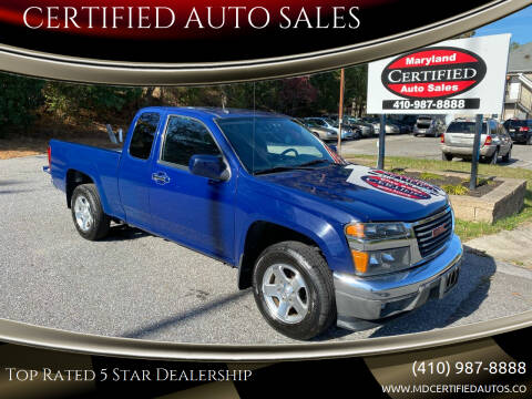 2012 GMC Canyon for sale at CERTIFIED AUTO SALES in Millersville MD