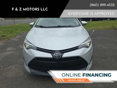 2017 Toyota Corolla for sale at F & Z MOTORS LLC in Vernon Rockville CT