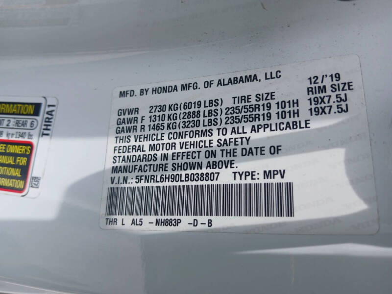 2020 Honda Odyssey Elite