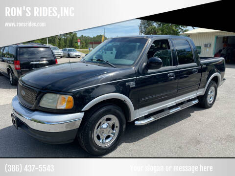 2002 Ford F-150 for sale at RON'S RIDES,INC in Bunnell FL