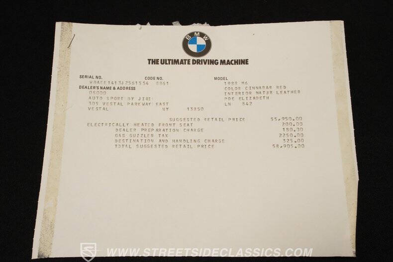 1988 BMW M6
