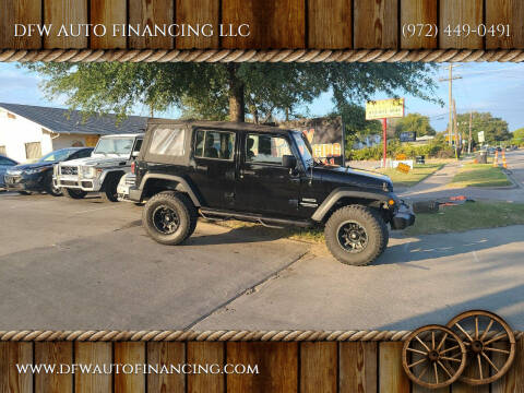 2016 Jeep Wrangler Unlimited for sale at DFW AUTO FINANCING LLC in Dallas TX