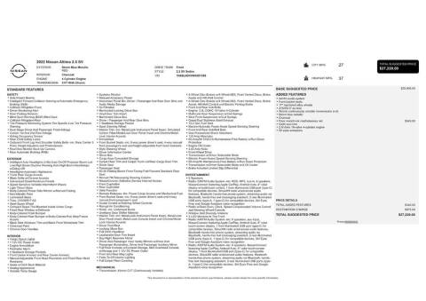 2022 Nissan Altima 2.5 SV