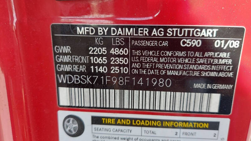 2008 Mercedes-Benz SL-Class SL 550