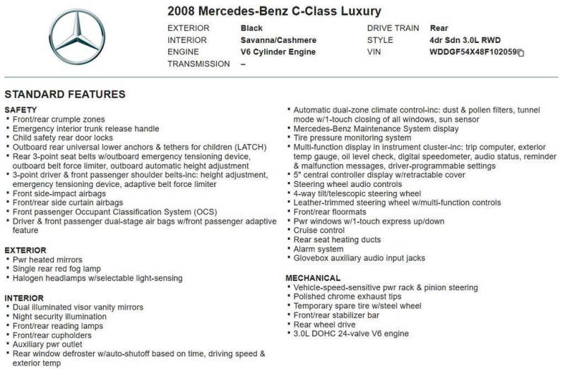 2008 Mercedes-Benz C-Class