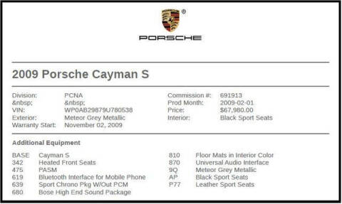 2009 Porsche Cayman S