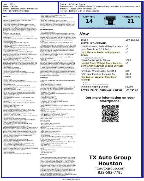 2019 Cadillac Escalade Platinum