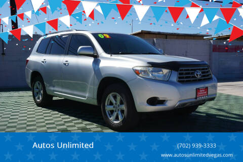 2009 Toyota Highlander for sale at Autos Unlimited in Las Vegas NV