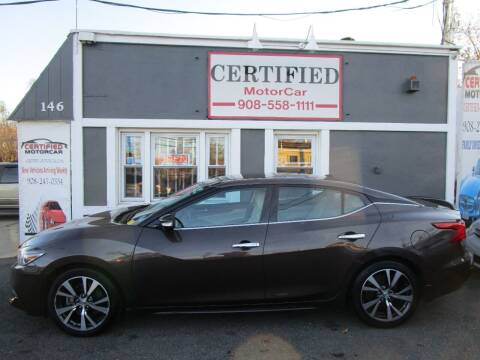 2016 Nissan Maxima for sale at CERTIFIED MOTORCAR LLC in Roselle Park NJ